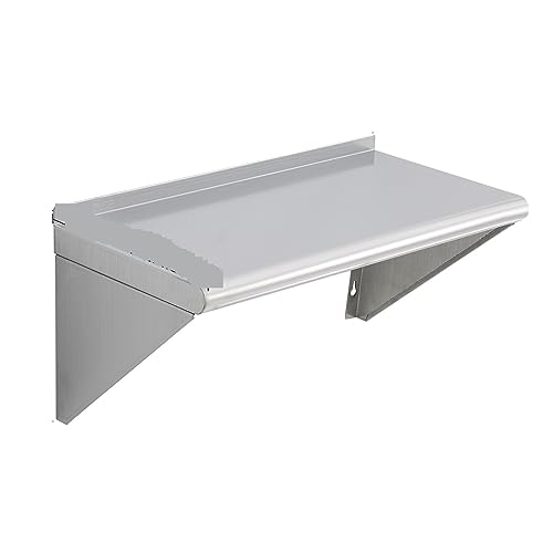 Edelstahlregal, an der Wand montiertes schwebendes Regal mit Halterungen, Robustes Lagerregal for Restaurant, Bar, Zuhause,Robuste Konstruktion(12x24 in) von MERHOVO