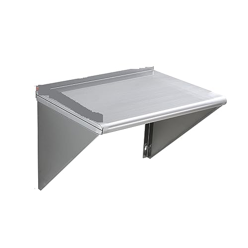 Edelstahlregal, an der Wand montiertes schwebendes Regal mit Halterungen, Robustes Lagerregal for Restaurant, Bar, Zuhause,Robuste Konstruktion(18x24 in) von MERHOVO