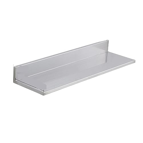 Edelstahlregal, an der Wand montiertes schwebendes Regal mit Halterungen, Robustes Lagerregal for Restaurant, Bar, Zuhause,Robuste Konstruktion(8.6x30 in) von MERHOVO