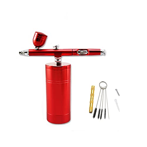 Farbspritzgerät, Beste drahtlose Airbrush-Kit Automobilauto Modell Skala Schnurlose Spray for automatische Körpermalerei Maschine pneumatisches Werkzeug,Hohe Effizienz(Part B Red) von MERHOVO