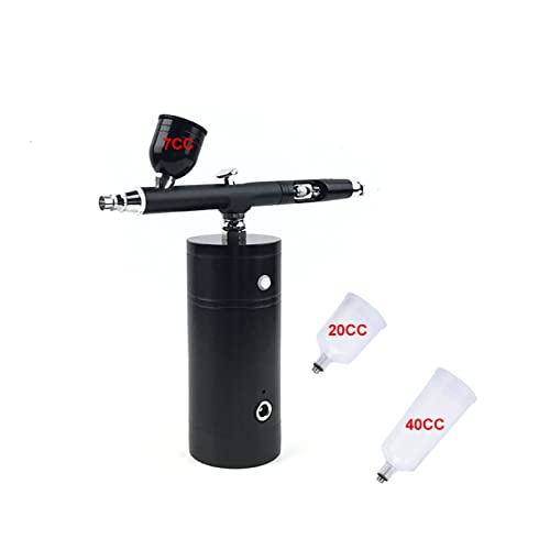 Farbspritzgerät, Beste drahtlose Airbrush-Kit Automobilauto Modell Skala Schnurlose Spray for automatische Körpermalerei Maschine pneumatisches Werkzeug,Hohe Effizienz(Part C Black) von MERHOVO