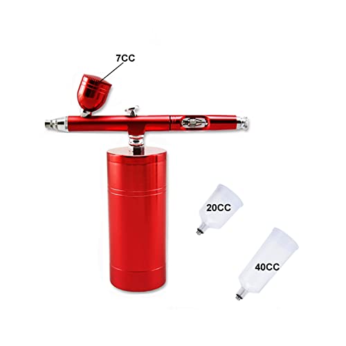 Farbspritzgerät, Beste drahtlose Airbrush-Kit Automobilauto Modell Skala Schnurlose Spray for automatische Körpermalerei Maschine pneumatisches Werkzeug,Hohe Effizienz(Part C Red) von MERHOVO