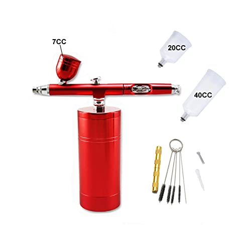 Farbspritzgerät, Beste drahtlose Airbrush-Kit Automobilauto Modell Skala Schnurlose Spray for automatische Körpermalerei Maschine pneumatisches Werkzeug,Hohe Effizienz(Part D Red) von MERHOVO