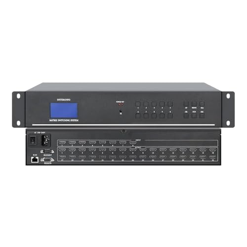 HD/Video Matrix Switch 4x4 8x8 8x16 16x16 16x32Chassis Stil Digital Signal Host Switcher 1080P Nahtlose Umschaltung(Green,With Network Control) von MERHOVO