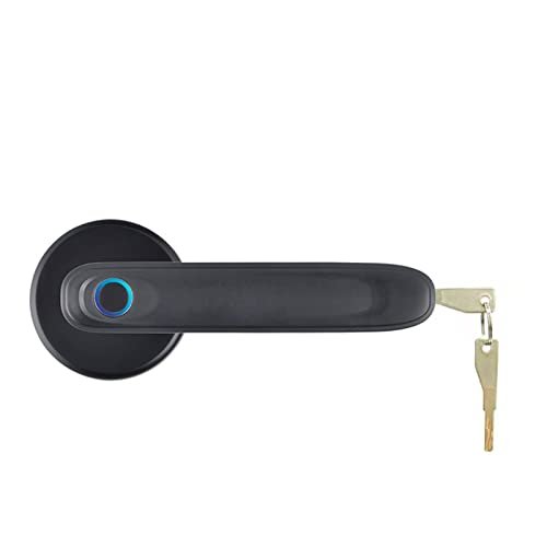 Intelligentes Türschloss, 1 Stück Tuya APP Smart Fingerprint Türschloss Biometrischer schlüsselloser Zugang Griffschloss mit 2 mechanischen Schlüsseln ohne Passwort Schwarz für die Haustür(Black With von MERHOVO