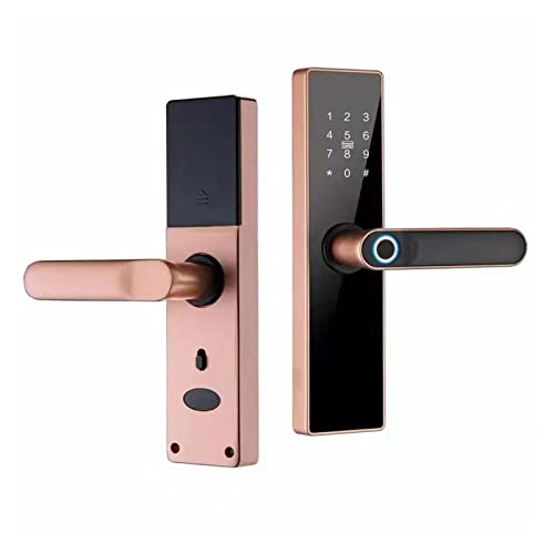 Intelligentes Türschloss, Biometrisches Fingerabdruck-Türschloss K7 Pro+ Schwarz Smart Lock Tuya App Remote-Entriegelung Keyless Lock Elektronisches Türschloss für die Haustür(Singnal) von MERHOVO