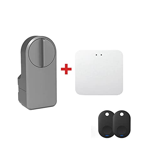 Intelligentes Türschloss, Smart Door Lock Digitales Passwort Bluetooth-kompatible Intelligente Aufkleberinstallation Tuya Smart Electronic Door Lock für die Haustür(Lock gateway 2key) von MERHOVO