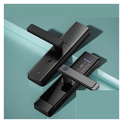 Intelligentes Türschloss, Smart Door Lock Tuya APP Fingerprint Digit Intelligence Electric 5 Unlock Method Support 8 Language Voice für die Haustür(7085) von MERHOVO