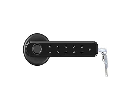 Intelligentes Türschloss, Startseite Smartlife Fingerabdruck &PIN Wireless Smart Handle Lock Biometrics Tuya Access Control Türschloss für die Haustür(Kit3) von MERHOVO