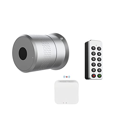 Intelligentes Türschloss, TUYA Smart Lock TTLock M531 Fingerabdruck-Home-Fernbedienung Wireless Original Zylinder Cut Key/Remove Switch SPANIEN für die Haustür(Gatway Keyboard,TUYA Version) von MERHOVO