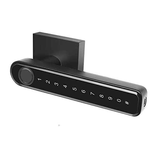Intelligentes Türschloss, Tuya Smart Türschloss Fingerabdruckschlösser App-Steuerung Biometrisches Fingerabdruck-Passwort Haushaltsgriff-Sperrgateway für die Haustür(Tuya ble black) von MERHOVO