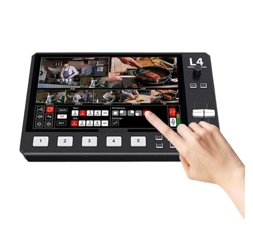 L4 10,1-Zoll-Multikamera-Videomischer-Umschalter mit Touchscreen, 4x, 1xSDI-Eingängen, Chroma-Key, USB3.0 Nahtlose Umschaltung L4 10,1-Zoll-Multikamera-Videomischer-Umschalter mit Touchscreen, 4x, 1xSDI-Eingängen, Chroma-Key, USB3.0 Nahtlose Umschaltung von MERHOVO