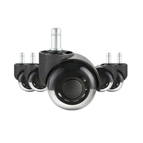 Lenkrollen, 2/3-Zoll-Set mit 5 Bürostuhlrädern, Ersatz-Computer-Gaming-Schreibtisch-Universalrollen for Hartholzböden und Teppiche,Flexible Bewegung(2 in Double Wheels) von MERHOVO