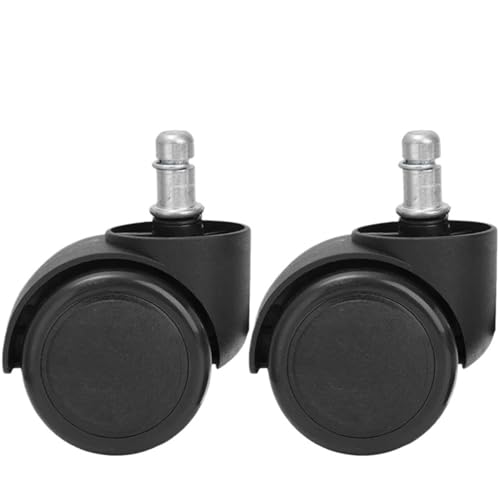 Lenkrollen, 2-Zoll-Ersatz-Soft-Mute-Schreibtisch-Lenkräder for Arbeits-Gaming-Stuhl, robuste und sicher rollende Bürostuhl-Räder-Hardware,Flexible Bewegung(2PCS-Black) von MERHOVO
