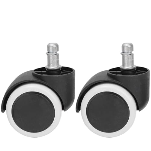 Lenkrollen, 2-Zoll-Ersatz-Soft-Mute-Schreibtisch-Lenkräder for Arbeits-Gaming-Stuhl, robuste und sicher rollende Bürostuhl-Räder-Hardware,Flexible Bewegung(2PCS-White) von MERHOVO