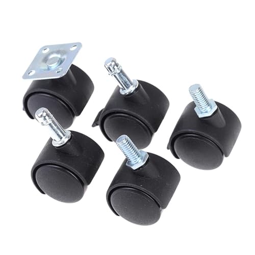 Lenkrollen, 4 Stück 30 mm Stuhlrad Möbelrolle Lenkrolle Bremsrad Hardware ersetzen Trolley Stiller Bremsschutz,Flexible Bewegung(A1) von MERHOVO