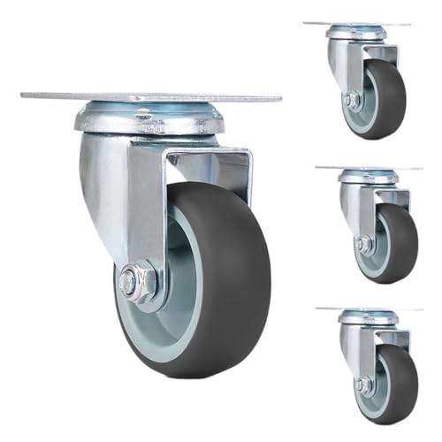 Lenkrollen, 4 Stück Schwenkbare Stumm-Rad-Lenkrolle Ersatz 2 Zoll 60 kg Weiche Gummi-Sichere Rollen-Möbelräder for Trolley-Esstisch,Flexible Bewegung(4PCS Single Wheels) von MERHOVO