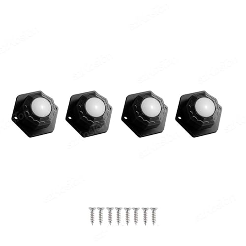 Lenkrollen, 4 Teile/los Möbel Räder 200 KG Heavy Duty Räder Universal 360 ° Rotation Starke Selbstklebende Möbel Caster DIY Schreibtisch stuhl,Flexible Bewegung(Nylon Beads BlacK) von MERHOVO