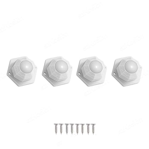 Lenkrollen, 4 Teile/los Möbel Räder 200 KG Heavy Duty Räder Universal 360 ° Rotation Starke Selbstklebende Möbel Caster DIY Schreibtisch stuhl,Flexible Bewegung(Nylon Beads White) von MERHOVO