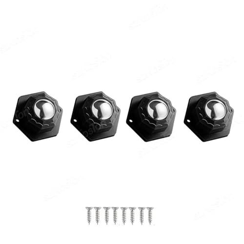 Lenkrollen, 4 Teile/los Möbel Räder 200 KG Heavy Duty Räder Universal 360 ° Rotation Starke Selbstklebende Möbel Caster DIY Schreibtisch stuhl,Flexible Bewegung(Steel Ball BlacK) von MERHOVO
