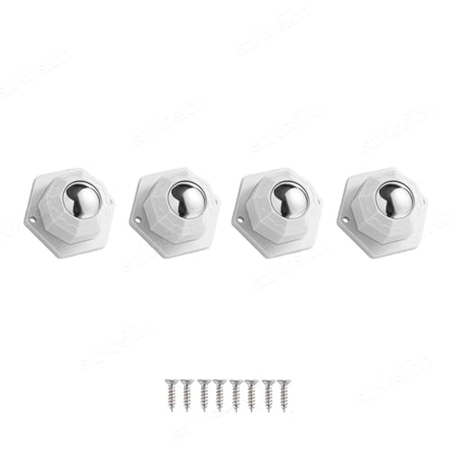 Lenkrollen, 4 Teile/los Möbel Räder 200 KG Heavy Duty Räder Universal 360 ° Rotation Starke Selbstklebende Möbel Caster DIY Schreibtisch stuhl,Flexible Bewegung(Steel Ball White) von MERHOVO