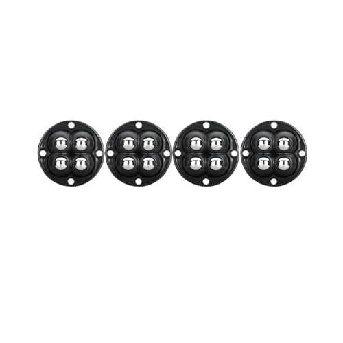 Lenkrollen, 4 Teile/los Möbel Räder Selbstklebende Kullar Räder 360 ° Rotation Universal Möbel Caster for Büro Roll Schreibtisch Stuhl,Flexible Bewegung(Black Steel Ball) von MERHOVO