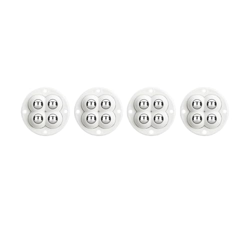 Lenkrollen, 4 Teile/los Möbel Räder Selbstklebende Kullar Räder 360 ° Rotation Universal Möbel Caster for Büro Roll Schreibtisch Stuhl,Flexible Bewegung(White Steel Ball) von MERHOVO