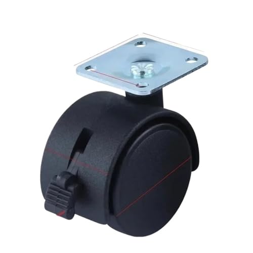 Lenkrollen, 4 stücke 1,5 Zoll Universal Rad Lenkrolle Roller Rad Möbel Bürostuhl Caster Mit Bremse for Gepäck Stuhl Zubehör,Flexible Bewegung(1.5in with brake) von MERHOVO