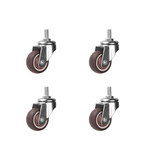 Lenkrollen, 4 stücke Möbel Rollen Räder Weiche Gummi Lenkrolle Ziemlich Roller Räder for Trolley Baby Krippe Bett Räder Haushalts Zubehör,Flexible Bewegung(4 Activity,1.0 Inch) von MERHOVO