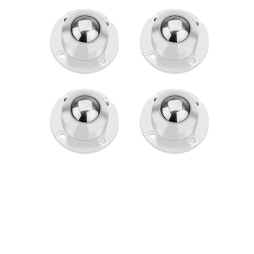 Lenkrollen, 4PCS Edelstahl Universal Rad Selbstklebende Caster Mini Schwenk Räder 360 Grad Rotation Pulley for Möbel Mülleimer,Flexible Bewegung(45mm-White) von MERHOVO