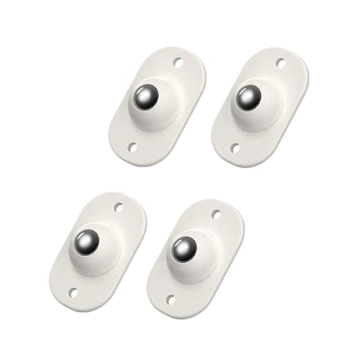 Lenkrollen, 4PCS Edelstahl Universal Rad Selbstklebende Caster Mini Schwenk Räder 360 Grad Rotation Pulley for Möbel Mülleimer,Flexible Bewegung(Old Type-White) von MERHOVO