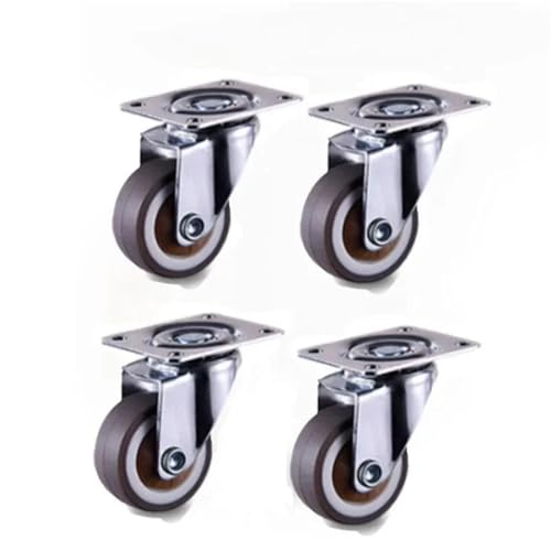 Lenkrollen, 4PCS Möbel Caster 1/2 Zoll Weiche Gummi Universal Rad Lenkrolle Roller Rad for Plattform Trolley Zubehör Möbel,Flexible Bewegung(4PCS without brake,1 inches) von MERHOVO