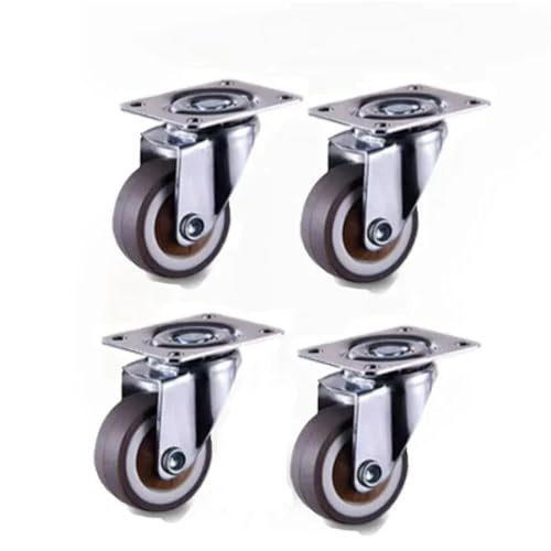 Lenkrollen, 4PCS Möbel Caster 1''/2'' Weiche Gummi Universal Rad Lenkrolle Rolle for Plattform Trolley Zubehör Möbel,Flexible Bewegung(4PCS without brake,2 inches) von MERHOVO