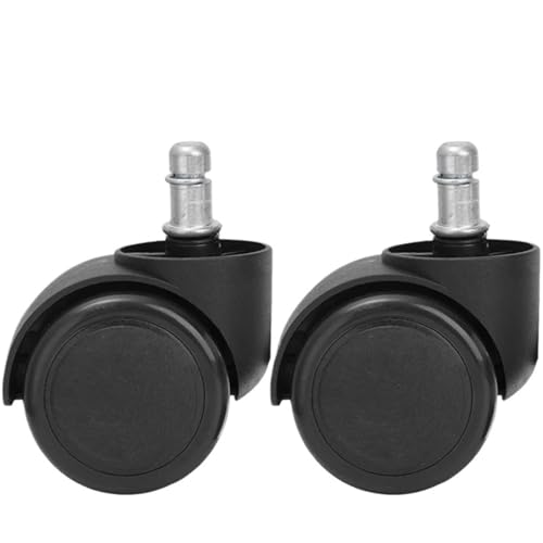 Lenkrollen, 5/1PCS Stuhl Rad Caster Ersatz Weiche Stumm Schreibtisch Caster Räder for Arbeit Stuhl Heavy Duty Sicher Roll büro Stuhl Räder,Flexible Bewegung(2PCS-Black) von MERHOVO