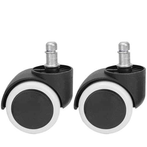 Lenkrollen, 5/1PCS Stuhl Rad Caster Ersatz Weiche Stumm Schreibtisch Caster Räder for Arbeit Stuhl Heavy Duty Sicher Roll büro Stuhl Räder,Flexible Bewegung(2PCS-White) von MERHOVO