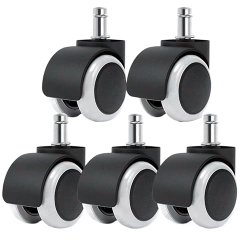 Lenkrollen, 5 Stück 2 Zoll Universal Lenkrollen Ersatz Gaming Stuhl Bürostuhl Rollen Trolley Rollen Möbelbeschläge,Flexible Bewegung(White) von MERHOVO