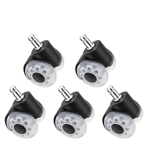 Lenkrollen, 5PCS Universal Stumm Rad Bürostuhl Caster Swivel Gummi Weiche Sicher Rollen Möbel Hardware Stuhl Räder for Schreibtisch Büro,Flexible Bewegung von MERHOVO