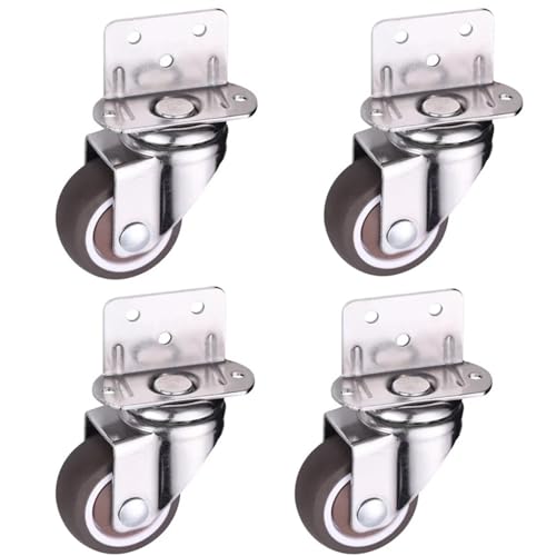 Lenkrollen, Lenkrollen, 4 Stück, Möbel for Bett, Universalrad, 5,1 cm, Tisch, rotierende Plattform, Stuhl, bewegliche kleine Lenkrolle for Haus-Hardware,Flexible Bewegung(4 swivel wheels,2 inch) von MERHOVO