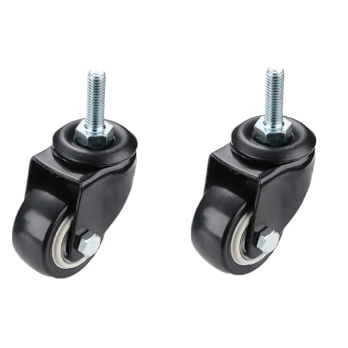 Lenkrollen, M8 Bürostuhl-Lenkräder, 1,5 Zoll, stumm schwenkbare Gummi-Lenkräder, Ersatz-weiche, sichere Rollen, Möbel-Hardware-Räder,Flexible Bewegung(With brake 1 pieces) von MERHOVO