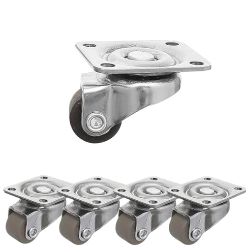 Lenkrollen, Mini-Universalrad-Möbelrolle mit weichem Gummi, 360° drehbar, Riemenscheibe, Aufbewahrungsboxen, robuste Lenkrollen,Flexible Bewegung(Brown,8pcs) von MERHOVO