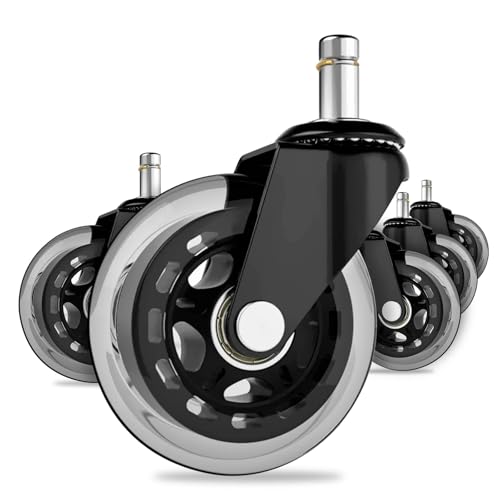 Lenkrollen, Möbelersatz, 75 mm Bürostuhl-Lenkrolle, 360-Grad-Stühle, Teilräder,Flexible Bewegung(No brake) von MERHOVO
