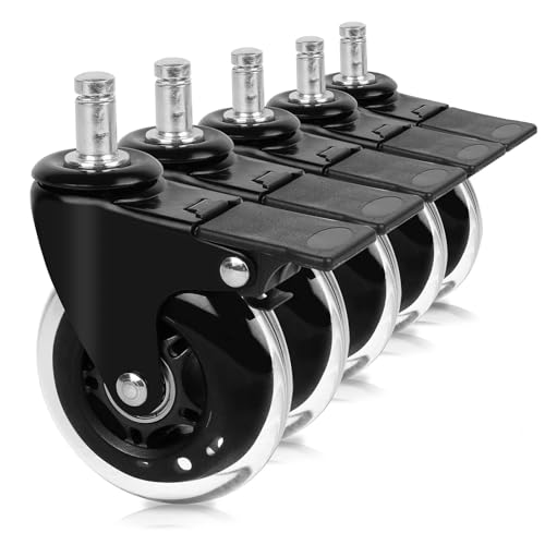 Lenkrollen, Möbelersatz, 75 mm Bürostuhl-Lenkrolle, 360-Grad-Stühle, Teilräder,Flexible Bewegung(With brake) von MERHOVO