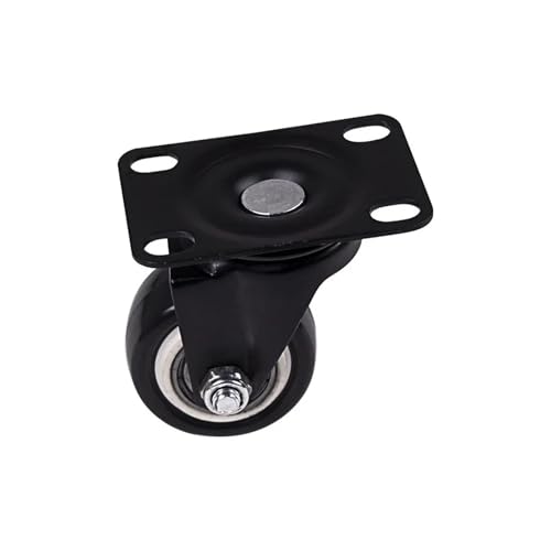 Lenkrollen, Robustes, schwarzes Polyurethan-Lenkrollen-Handwagen-Möbelrollen-Set, 2-teilig, geeignet for Kleiderschränke und Schreibtische,Flexible Bewegung von MERHOVO