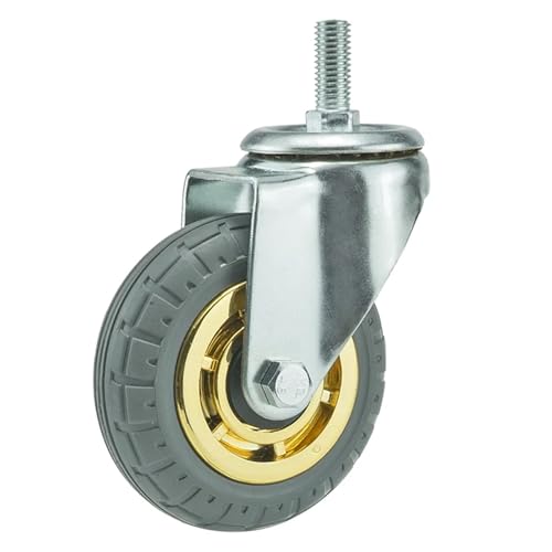 Lenkrollen, Rollen Schwere Lasten Gummidrehgelenk for Möbelräder Mover Geräuschloses Regal Schubkarrenwagen Hardwares Transporter Reifenwagen,Flexible Bewegung(1pc Stem wheel,5 Inch) von MERHOVO