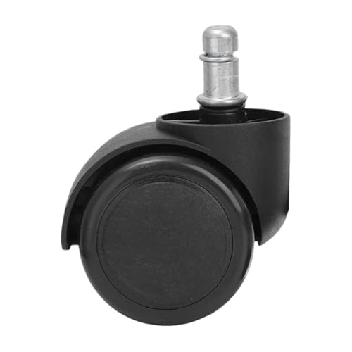 Lenkrollen, Universal Stuhl Rad Caster Universal Mute 2 Zoll Lenkrolle Möbel Ersatz Räder Roller Gummi Büro Stuhl Räder,Flexible Bewegung(1PCS-Black) von MERHOVO