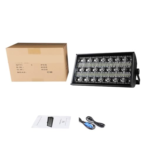 Wandfluter, 300W LED Strahl & Strobe RGBW 4in1 48 Partition Strobe Licht 24PCS 8000K Strobe DMX Super Helle dj Wash Bar Bühne Lichteffekte,Energieeffizienz von MERHOVO