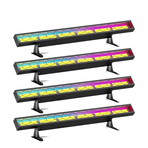 Wandfluter, 4 Stücke 420 Watt COB LED Retro Lichtleiste 6X60 Watt COB + 120X0,2 Watt RGB LED Bühnenbeleuchtung DMX DJ Licht for Hochzeit Im Freien Party KTV Club,Energieeffizienz von MERHOVO