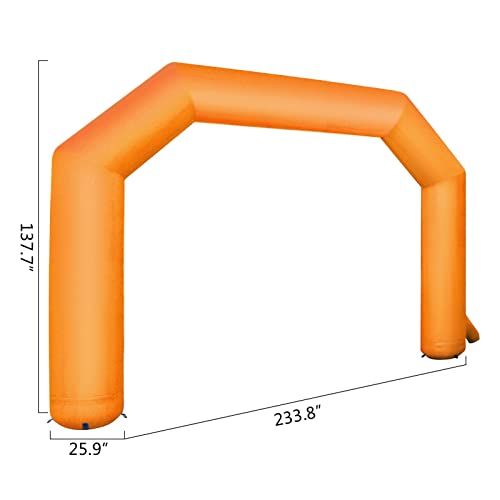 Zwillingsbögen 26ft x 13ft aufblasbarer Regenbogenbogen mit 370W Blower Werbung Geburtstagsparty Dekoration Bogen Hohe Anpassungsfähigkeit(Orange 0.8mm) von MERHOVO