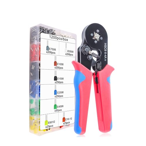 Zwinge Crimpen Werkzeug HSC8 6-4A 0,25-10mm² 23-7AWG Elektrische Ratsche Crimper Zange for Draht Ende Crimp Rohr Terminals Box für Cu-Kabelschuhe(HSC8 6-4A 1200Pcs) von MERHOVO