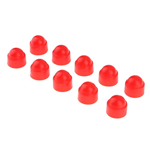 Generic 10 Stück Rote Kunststoffkappen für Kuppelschrauben Und Muttern, M8 14 x 15 mm von MERIGLARE